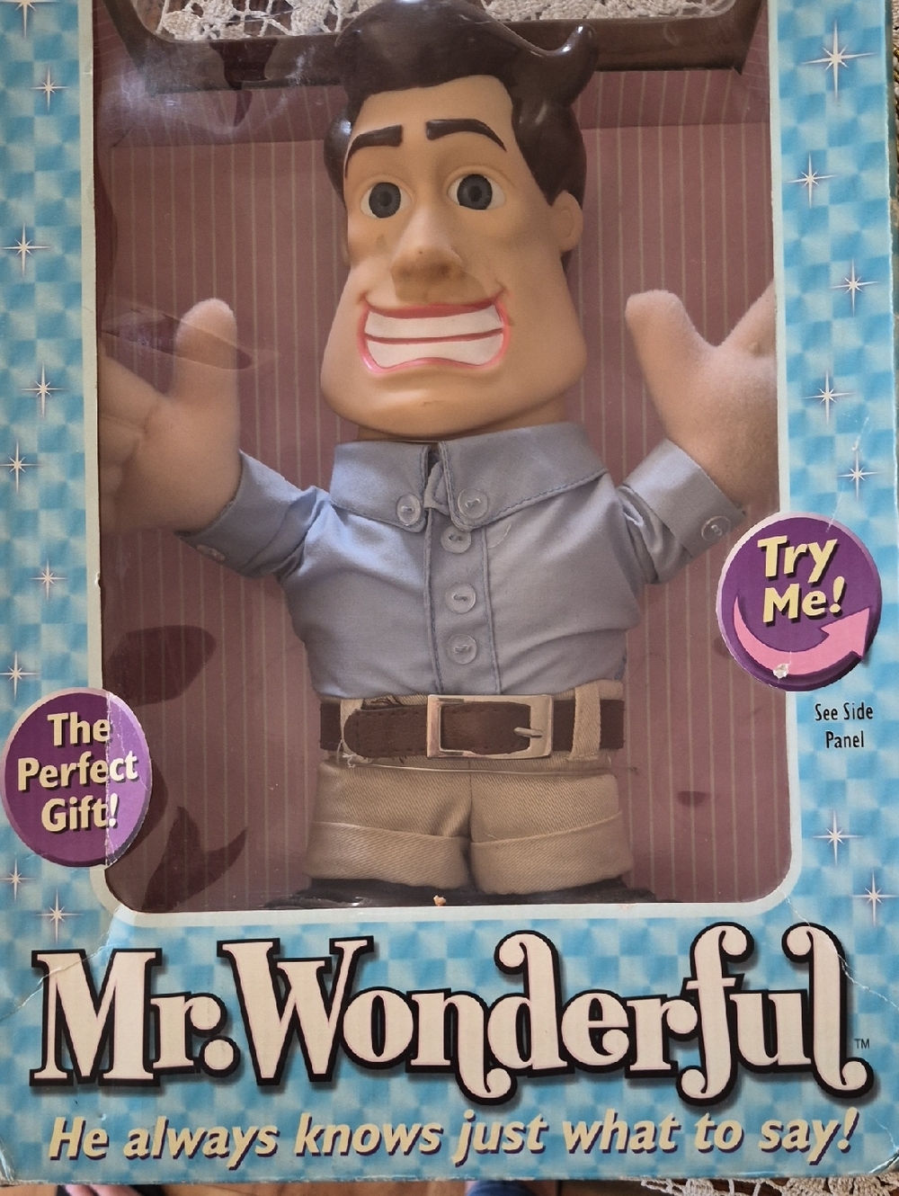 Mr. Wonderful Talking Plush Doll - Blue Shirt, Tan Shorts